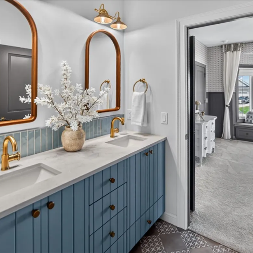 Parade of Homes bathroom with new tile in Sun Prairie, WI