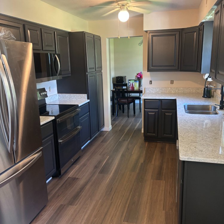 Brown laminate flooring in Madison, WI from Bisbee's Flooring Center